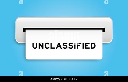 Banner coupon bianco con parola non classificata dalla macchina su sfondo blu Illustrazione Vettoriale