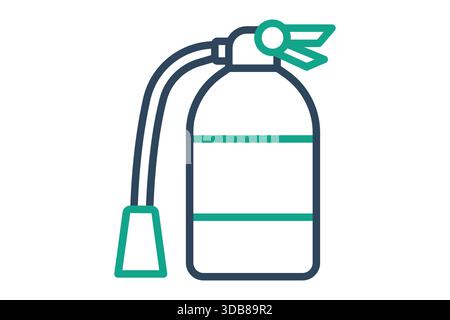 Icona estintore. stile icona linea.icona relativa alla sicurezza antincendio. illustrazione vettoriale degli elementi di sicurezza sul lavoro Illustrazione Vettoriale