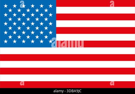 Bandiera degli Stati Uniti d'America. Le proporzioni e il colore corretti Illustrazione Vettoriale