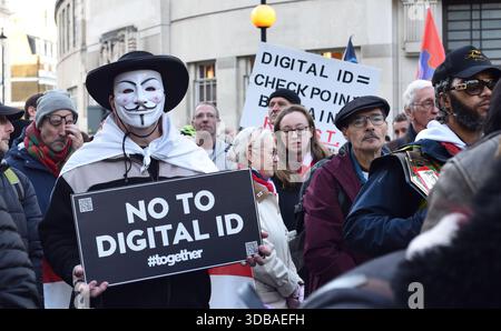 DITE NO A DIGITAL ID - protesta a Londra - 13 dicembre 2025 Foto Stock