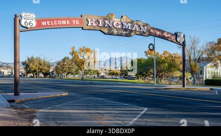 Kingman, Arizona, segna un punto di riferimento nel centro di Kingman. Foto Stock