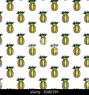 Design a base di ananas senza cuciture Illustrazione Vettoriale