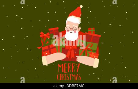 Babbo Natale che regala regali di Natale Illustrazione Vettoriale
