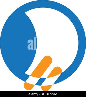 Modello di disegno astratto del logo del cerchio lunare per il Branding vettoriale di Creative Studio Illustrazione Vettoriale