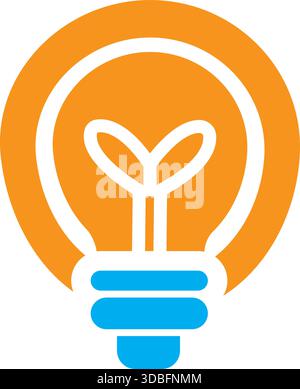 Lampadina creativa idea Logo Design innovazione tecnologia energetica soluzione icona modello vettoriale Illustrazione Vettoriale
