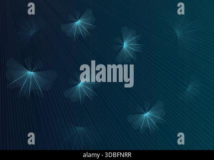 sfondo blu e verde astratto con stelle Foto Stock