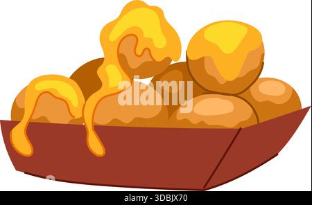 Dessert greco Loukoumades con sciroppo di miele Illustrazione Vettoriale