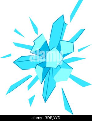 Esplosione di ghiaccio con schegge di cristallo fredde e affilate Illustrazione Vettoriale