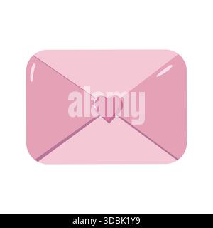 Illustrazione della busta sigillata con cuore rosa Illustrazione Vettoriale