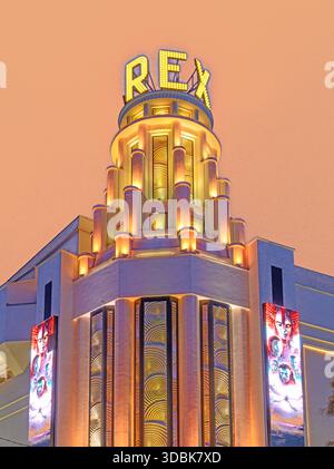 Francia, Parigi (75), le Cinéma Art Déco le Grand Rex // Art Deco Cinema The Grand Rex Foto Stock