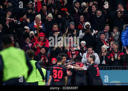 LEVERKUSEN, GERMANIA - 13 DICEMBRE 2025: - Bundesliga match Bayer 04 Leverkusen vs 1.FC Koeln al BayArena. Foto Stock