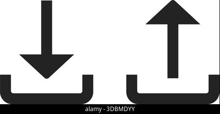 Scarica e carica icone piatte su sfondo bianco. Illustrazione vettoriale Illustrazione Vettoriale