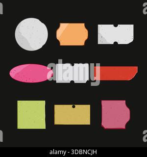 Etichette di carta vintage impostate sullo sfondo Illustrazione Vettoriale