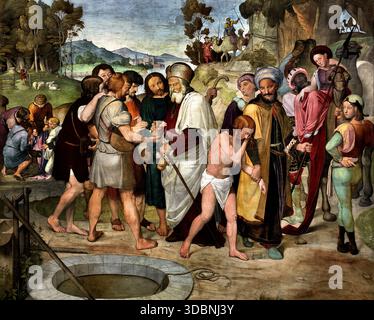 Joseph è venduto dai suoi fratelli. Dipinti murali del ciclo di otto parti da Casa Bartholdy a Roma Italia 1817 Friedrich Overbeck 1789 -1869 pittore tedesco Germania ( affresco ) Foto Stock