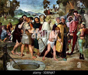 Joseph è venduto dai suoi fratelli. Dipinti murali del ciclo di otto parti da Casa Bartholdy a Roma Italia 1817 Friedrich Overbeck 1789 -1869 pittore tedesco Germania ( affresco ) Foto Stock