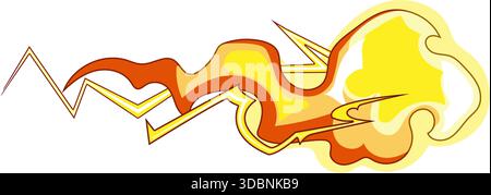 Effetto Blaster che emette energia e potenza Illustrazione Vettoriale