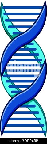 Struttura a doppia elica del DNA che rappresenta genetica e biologia Illustrazione Vettoriale