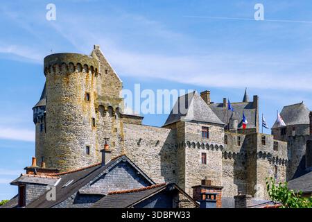 Complesso del castello Chäteau de Vitre, Vitre, Ille-et-Vilaine, Bretagna, Francia Foto Stock