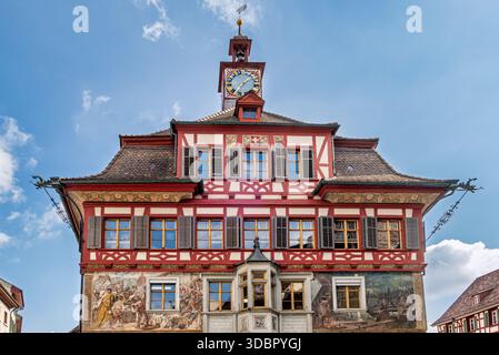 Storico municipio nel centro storico di Stein am Rhein, Cantone di Sciaffusa, Svizzera, Europa Foto Stock