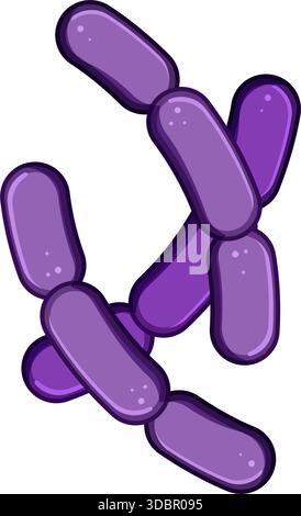 Batteri Lactobacillus che formano forma astratta per la scienza del microbioma Illustrazione Vettoriale