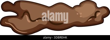 Pozzetto di fango che spruzza liquido sporco creando disordine Illustrazione Vettoriale