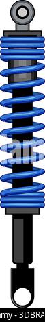 Componente del sistema di sospensione dell'ammortizzatore blu automobilistico Illustrazione Vettoriale