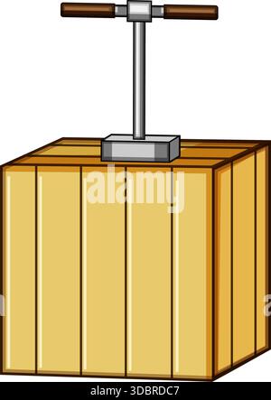Bomba a cartoni animati con detonatore a stantuffo che rappresenta il pericolo Illustrazione Vettoriale