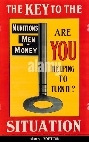 La chiave della situazione. State aiutando a trasformarlo - poster britannico della prima guerra mondiale Propaganda (1915) Foto Stock
