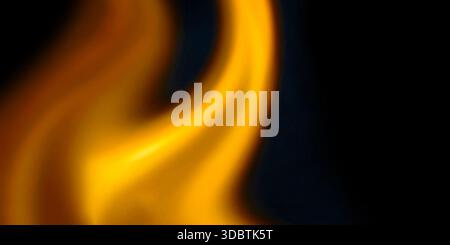 Fiamme fiamme sfocate astratte in arancione e bianco acceso su sfondo nero. Effetto bokeh ad alto contrasto che crea un ambiente caldo ed energico Foto Stock