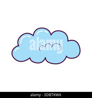 Graziosa illustrazione a nuvola in stile disegnato a mano Illustrazione Vettoriale