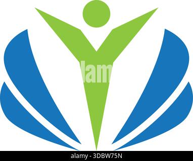 Modern Human logo design Nature icon Vector Illustrazione Vettoriale