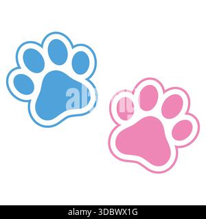 Icona di stampa Paw. Immagine piatta dell'icona del vettore di stampa PAW per la progettazione Web Illustrazione Vettoriale