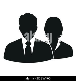 Uomini e donne d'affari icona isolata di stile piatto. Illustrazione Vettoriale