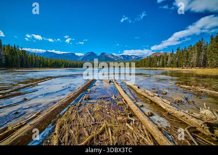 Lago Bierstadt nel Rocky Mountain National Park, CO Foto Stock