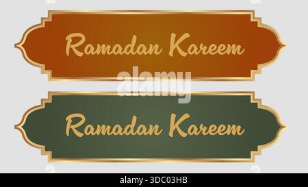Ramadan Kareem elemento di design arabo di lusso Golden Border. Illustrazione vettoriale Illustrazione Vettoriale