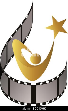 Illustrazione di un logo Creative Film Awards con sfondo isolato Foto Stock