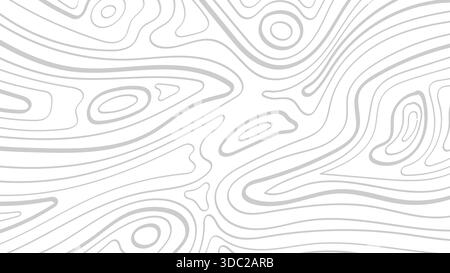 Sfondo grigio astratto con moderne linee di contorno topografiche disegnate a mano, che creano un design organico e minimalista.illustrazione vettoriale Illustrazione Vettoriale