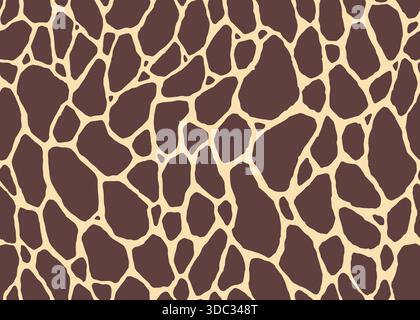 Design astratto con motivo senza cuciture della pelle di giraffa. Sfondo dell'illustrazione vettoriale della stampa animale. Illustrazione del design della pelle di pelliccia selvatica per Web, arredamento per la casa, Illustrazione Vettoriale