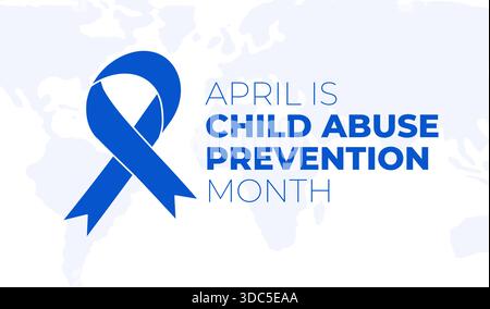 Aprile è il mese della prevenzione degli abusi sui minori illustrazione di sfondo Illustrazione Vettoriale