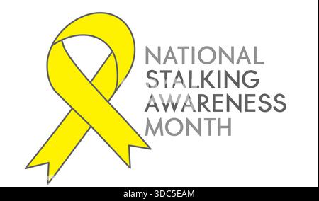 Icona del logo del nastro del mese di sensibilizzazione nazionale isolata Illustrazione Vettoriale