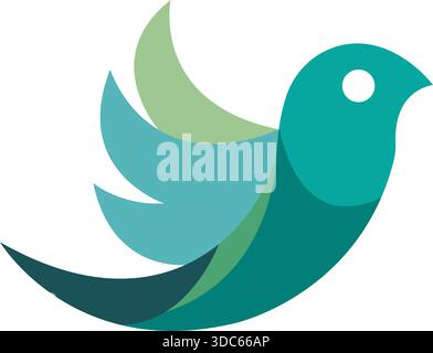 Logo Eco Design Bird Flying Freedom icona Nature Wildlife Vector Illustrazione Vettoriale