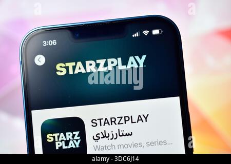 Nuova Delhi, India 20 giugno 2026:- STARZPLAY streaming service app Foto Stock