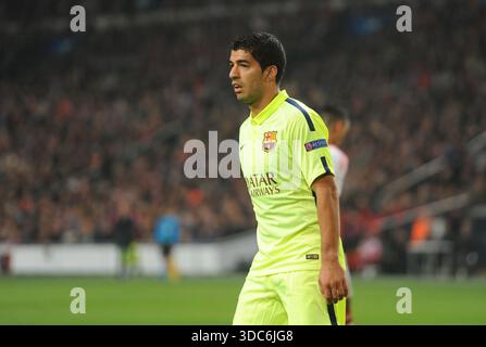 Amsterdam Paesi Bassi 5 novembre 2014 Champions League AFC Ajax vs FC Barcelona Luis Suarez Foto Stock