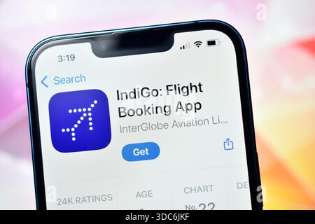 New Delhi, India 20 jaunary 2026:- applicazione mobile per la prenotazione di voli Indigo Foto Stock