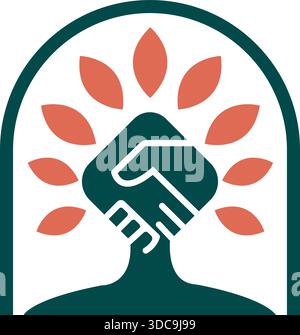 Icona di partnership commerciale modello di natura del logo della struttura a forma di handshake vettoriale Illustrazione Vettoriale