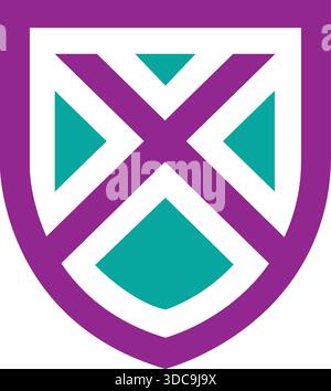 Logo con motivo astratto scudo Logo Design emblema modello simbolo Vector Illustrazione Vettoriale