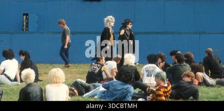 Punk giovani al festival di musica pop UK Gran Bretagna Agosto 1986 Foto Stock
