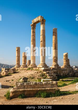 Tempio di Ercole sulla Cittadella di Amman ad Amman, in Giordania Foto Stock