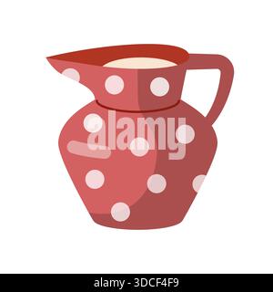 Caraffa del latte, caraffa con icona del latte. Illustrazione dei cartoni animati vettoriali. Design piatto Illustrazione Vettoriale