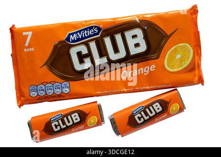 Orange Club Biscuits, nel 2025 chiamati cioccolato aromatizzato al posto dei biscotti al cioccolato a causa del minor contenuto di cioccolato Foto Stock